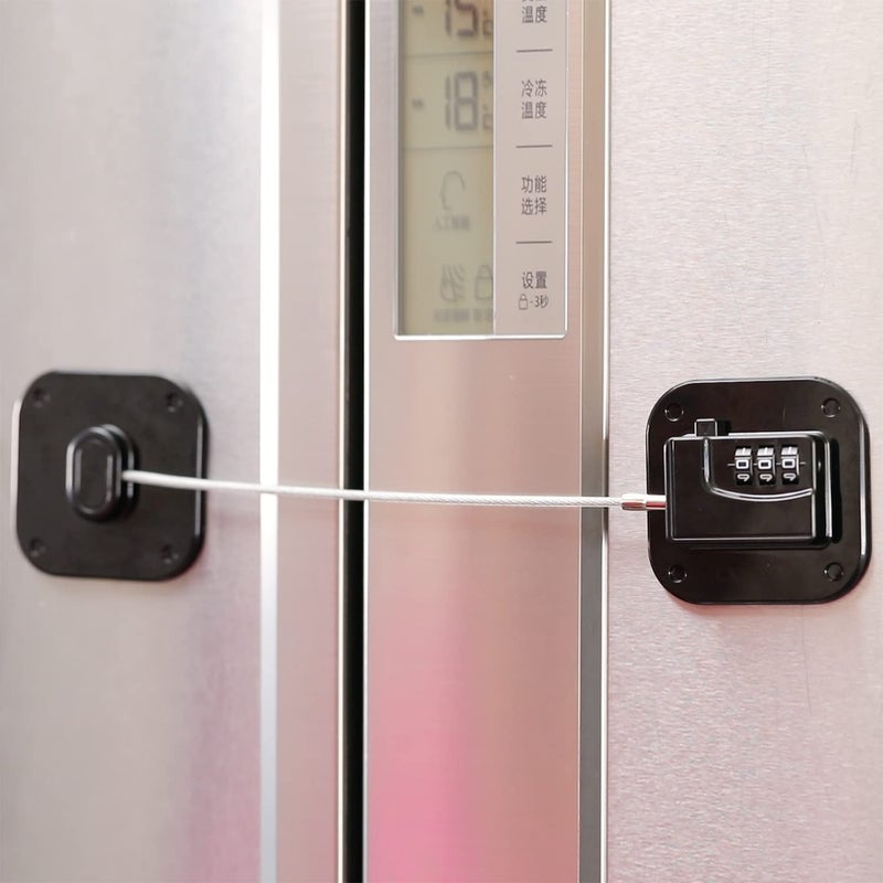 YEYA Upgraded Refrigerator Door Lock with Combination for Adults, Lock for Fridge, Freezer, File Cabinets, Desk Drawers, Locker, Child Safety Latch, Easy Install No Drlling 2 Pack - Image 2